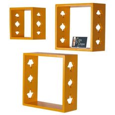 Wooden Square Nesting Floating Wall Shelves Set of 3 - WoodenTwist