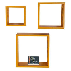 Wooden Square Nesting Floating Wall Shelves Set of 3 - WoodenTwist