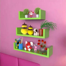 Wooden Handicraft Wall Decor Designer Wall Shelf Pack of 3 - WoodenTwist