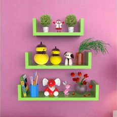 Wooden Handicraft Wall Decor Designer Wall Shelf Pack of 3 - WoodenTwist