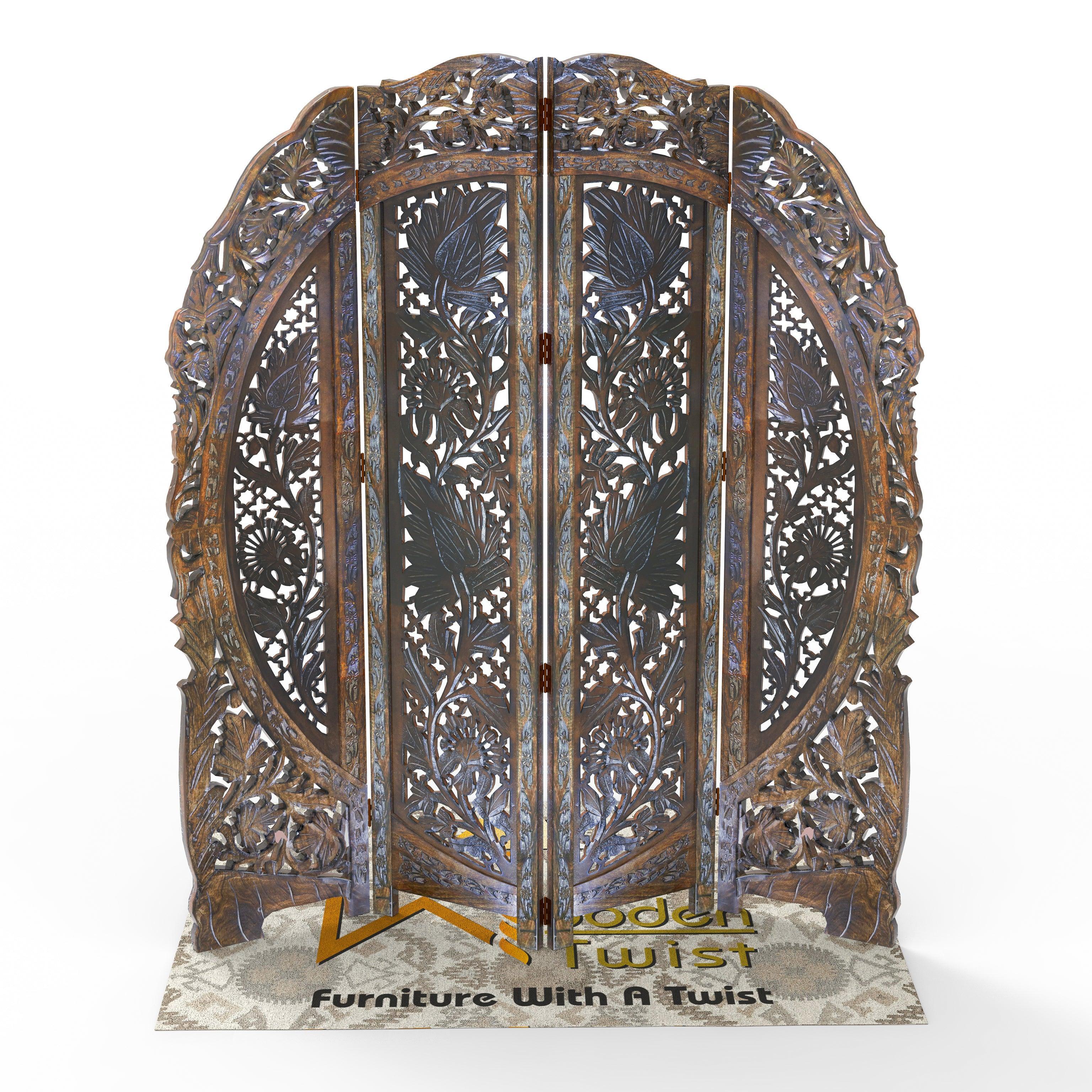 Wooden Partition Screen Room Divider zoning a living room