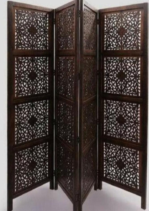Wooden Partition Screen Room Divider in 4 Panel - WoodenTwist
