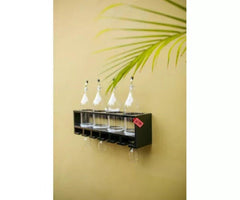 Unique Wooden Bottle Rack, 4 Bottles Holder Wall Shelves - WoodenTwist