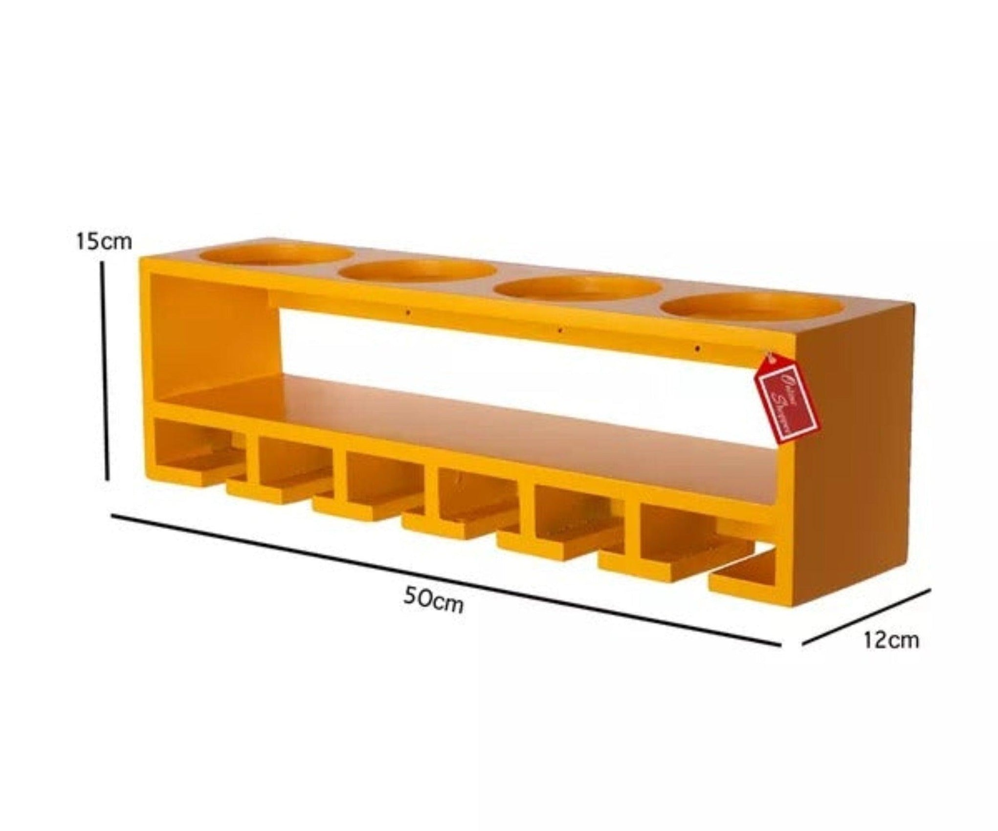 Buy Unique Wooden Bottle Rack, 4 Bottles Holder Wall Shelves Online