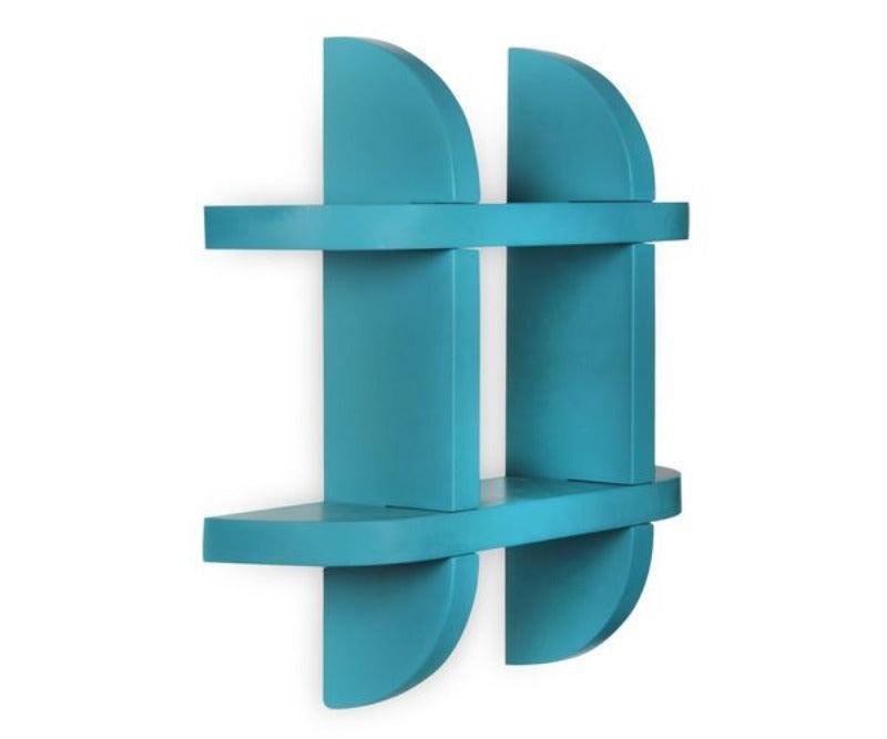 Wooden Criss Cross Floating Shelf side profile showing slim depth