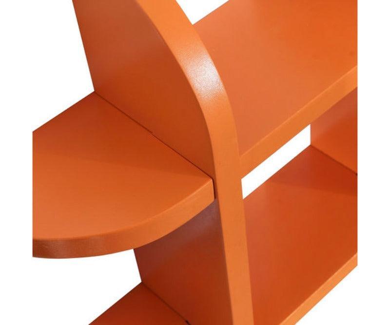 Wooden Criss Cross Floating Shelf in Orange finish