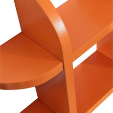 Wooden Criss Cross Floating Shelf in Orange finish