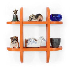 Wooden Criss Cross Floating Shelf front view