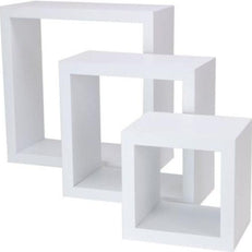 Square Nesting Wooden Floating Wall Shelves Set of 3 - WoodenTwist