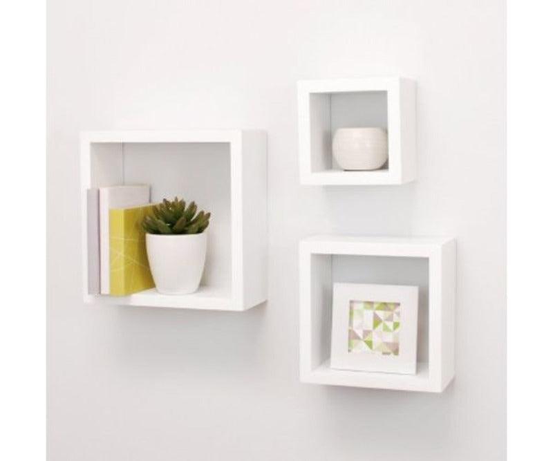 Square Nesting Wooden Floating Wall Shelves Set of 3 - WoodenTwist