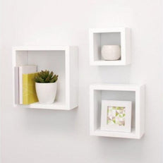 Square Nesting Wooden Floating Wall Shelves Set of 3 - WoodenTwist
