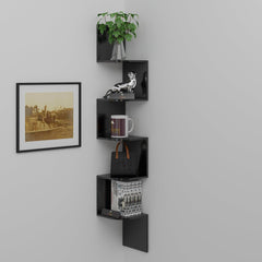 Wooden Fancy Zigzag Wall Mount Floating Corner Wall Shelf - WoodenTwist