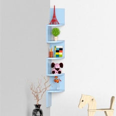 Wooden Fancy Zigzag Wall Mount Floating Corner Wall Shelf - WoodenTwist