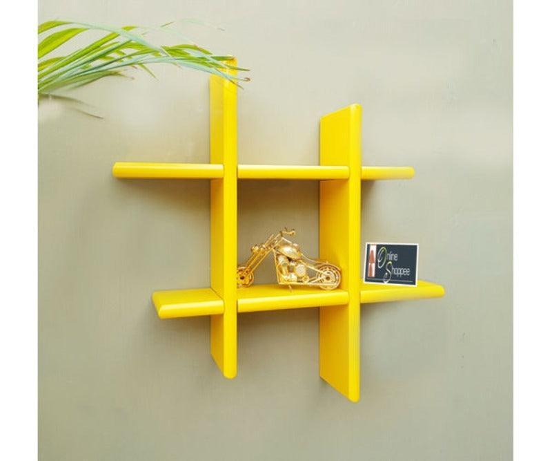 Criss Cross Floating Wall Shelf displaying collectibles
