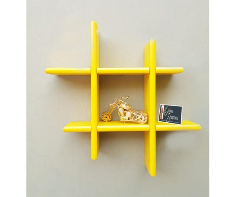Criss Cross Floating Wall Shelf intersecting pattern close up