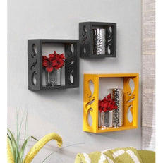 Wooden Square Nesting Floating Wall Shelves Set of 3 - WoodenTwist
