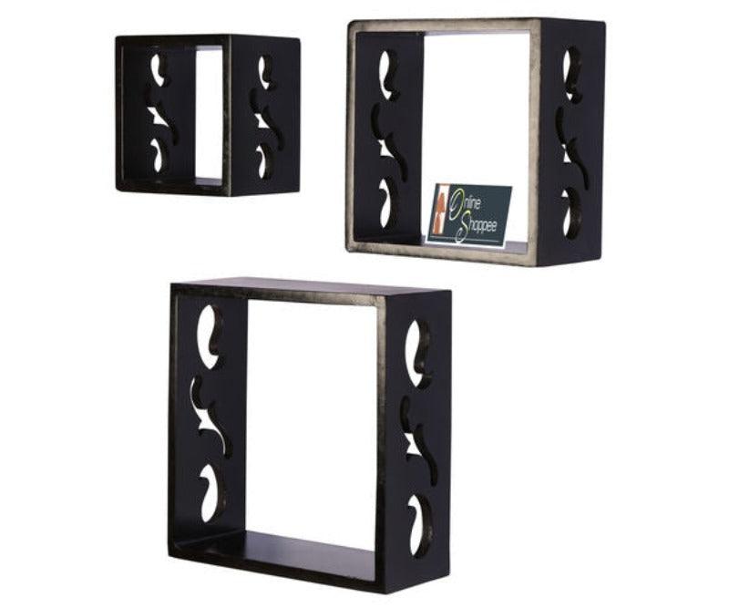 Wooden Square Nesting Floating Wall Shelves Set of 3 - WoodenTwist