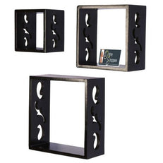 Wooden Square Nesting Floating Wall Shelves Set of 3 - WoodenTwist