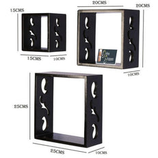 Wooden Square Nesting Floating Wall Shelves Set of 3 - WoodenTwist