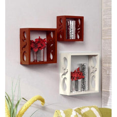 Wooden Square Nesting Floating Wall Shelves Set of 3 - WoodenTwist