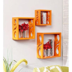 Wooden Square Nesting Floating Wall Shelves Set of 3 - WoodenTwist
