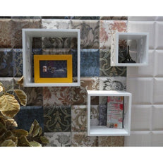 Wooden Square Nesting Floating Wall Shelves Set of 3 - WoodenTwist