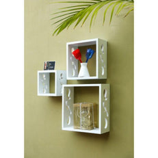 Wooden Square Nesting Floating Wall Shelves Set of 3 - WoodenTwist