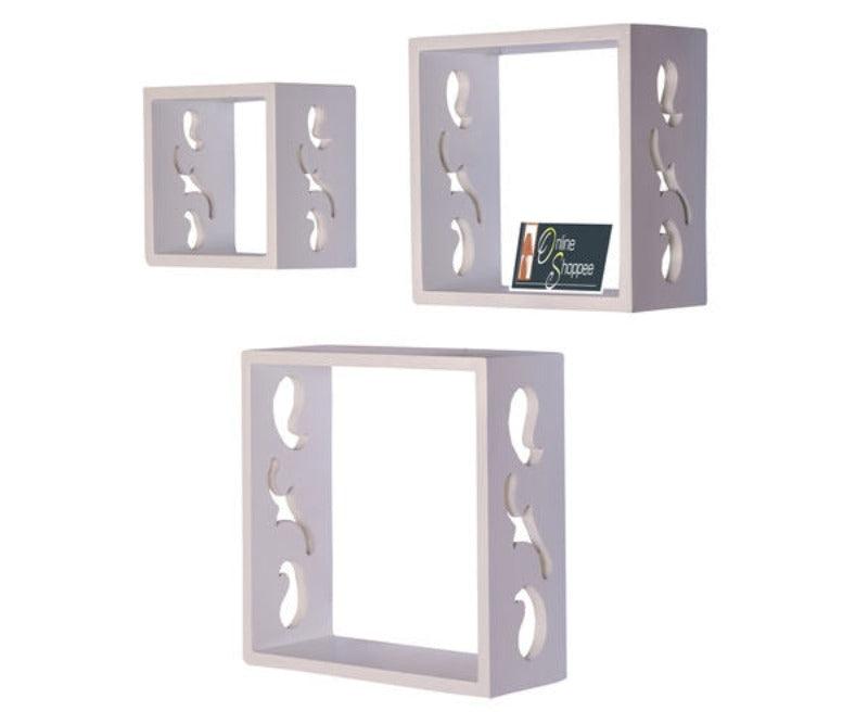 Wooden Square Nesting Floating Wall Shelves Set of 3 - WoodenTwist