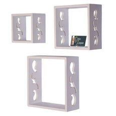 Wooden Square Nesting Floating Wall Shelves Set of 3 - WoodenTwist