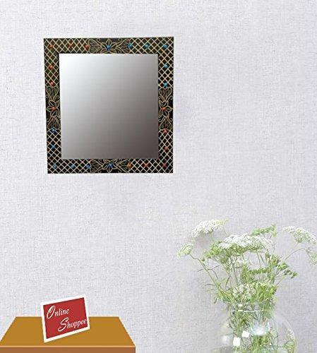 Wooden Decorative Wall Mirror Square Shape - WoodenTwist