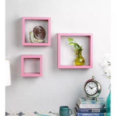 Square Nesting Wooden Floating Wall Shelves Set of 3 - WoodenTwist
