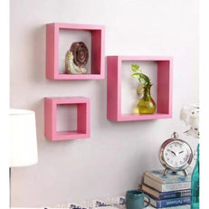 Square Nesting Wooden Floating Wall Shelves Set of 3 - WoodenTwist
