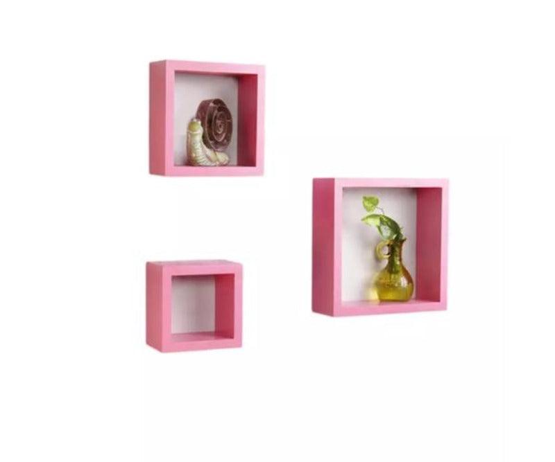 Square Nesting Wooden Floating Wall Shelves Set of 3 - WoodenTwist