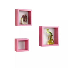 Square Nesting Wooden Floating Wall Shelves Set of 3 - WoodenTwist