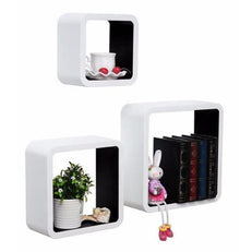 Wooden Artesania Cube Floating Wall Shelves Set of 3 - WoodenTwist