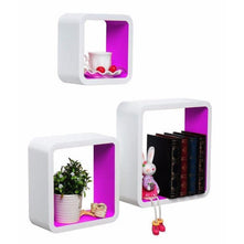 Wooden Artesania Cube Floating Wall Shelves Set of 3 - WoodenTwist