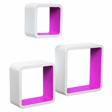 Wooden Artesania Cube Floating Wall Shelves Set of 3 - WoodenTwist