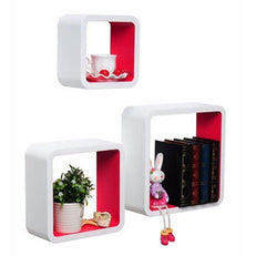 Wooden Artesania Cube Floating Wall Shelves Set of 3 - WoodenTwist