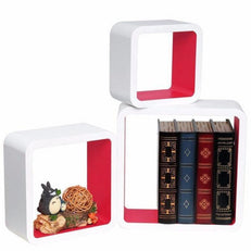 Wooden Artesania Cube Floating Wall Shelves Set of 3 - WoodenTwist