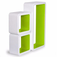 Wooden Artesania Grande Cube Floating Wall Shelves Set of 3 - WoodenTwist