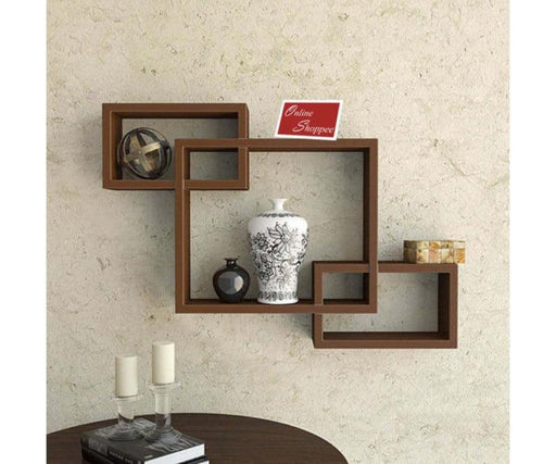 Intersecting Wooden Floating Wall Shelves Set of 3 - WoodenTwist