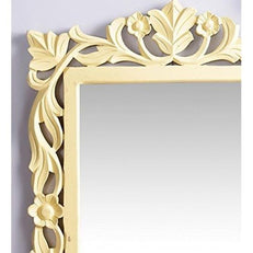 Wooden Carved Mirror - Yellow - WoodenTwist