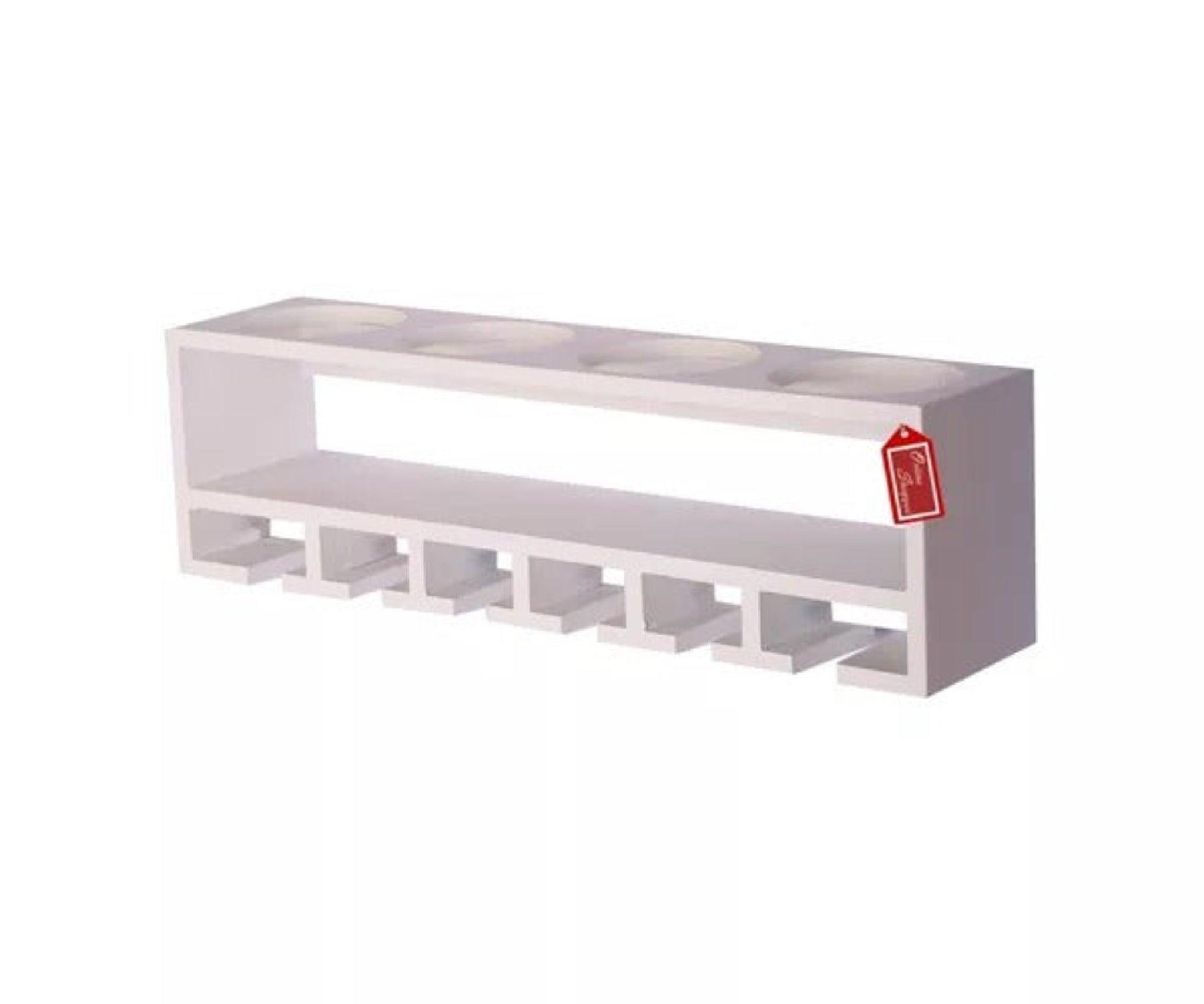 Unique Wooden Bottle Rack, 4 Bottles Holder Wall Shelves - WoodenTwist