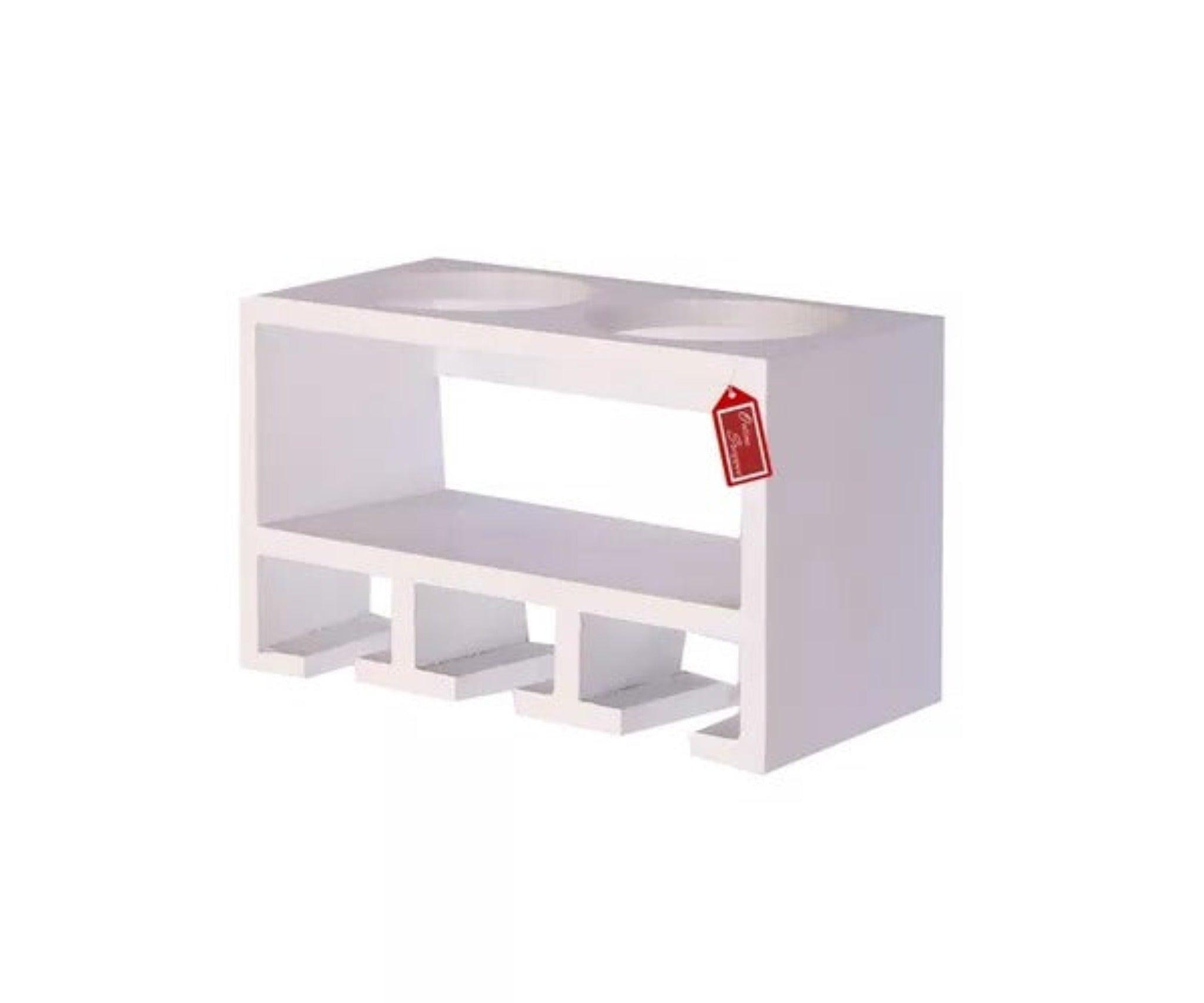 Unique Wooden Bottle Rack, 2 Bottles Holder Wall Shelves - WoodenTwist