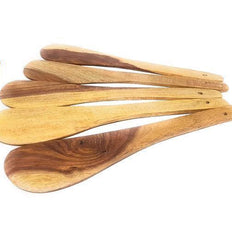 Wooden Nonstick Makhan Palta Spoons Set of 5, handle detail