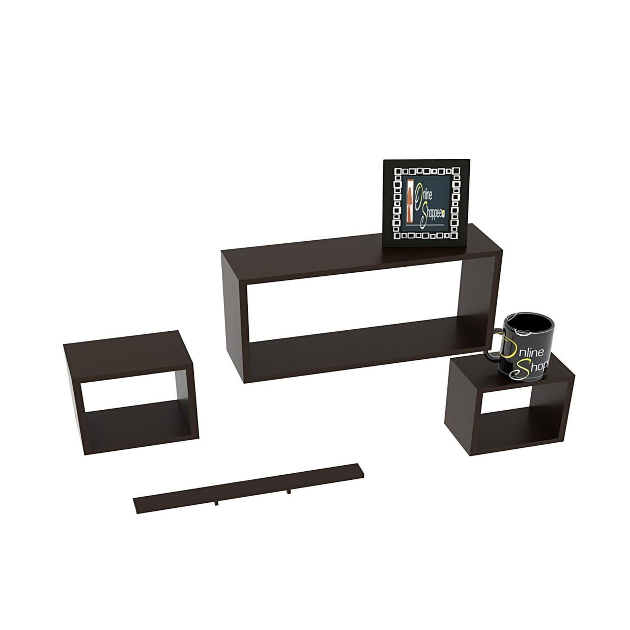 Rafuf Wooden Floating Wall Shelf with 4 Shelves - WoodenTwist
