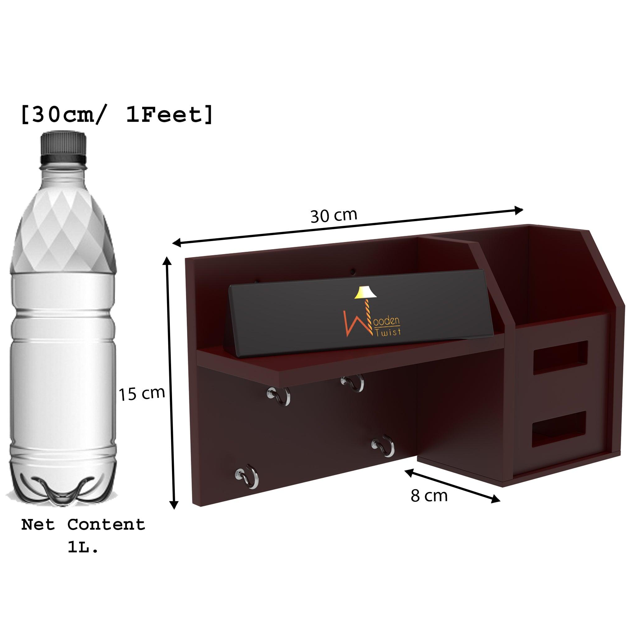 Wooden Key Holder Pocket With Shelf - WoodenTwist