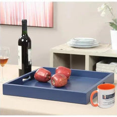 MDF wood serving tray carrying tea and coffee cups