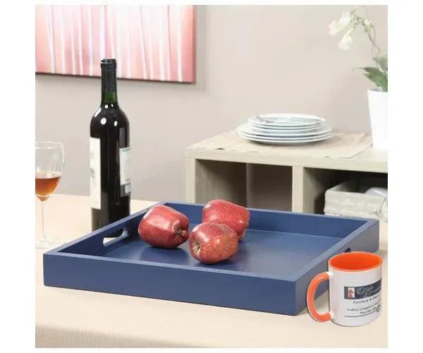 MDF wood serving tray carrying tea and coffee cups