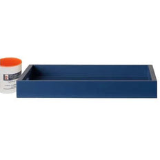 MDF wood serving tray with snacks and beverages